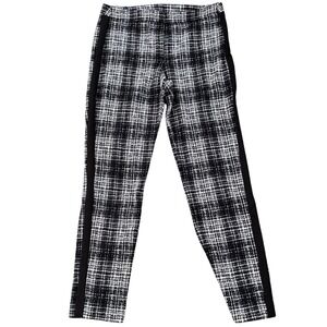 DKNY Houndstooth Plaid Career Casual Black White Pants w Pockets Women's Size 8